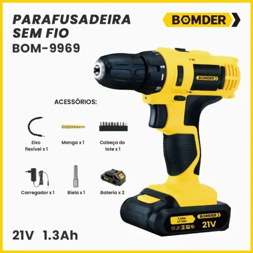 Parafusadeira Sem Fio BOMDER 21V BOM-9969