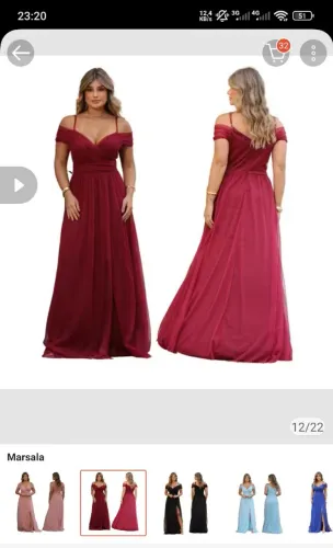 Vestido madrinha marsala 