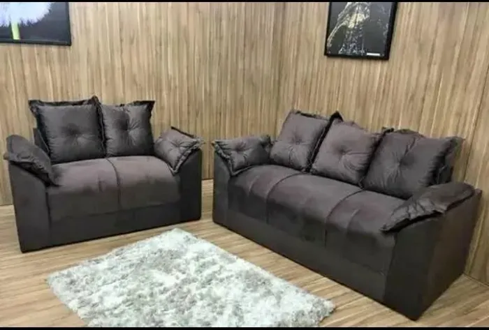 Sofá 2 lugares e Sofá 3 lugares cor cinza novo lacrado 