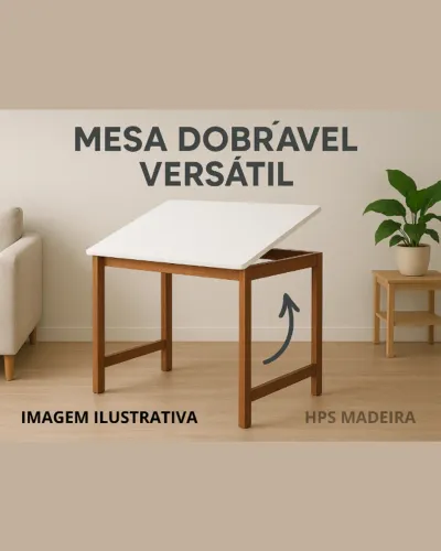 Mesa de Madeira Dobrável - Versátil e Funcional!