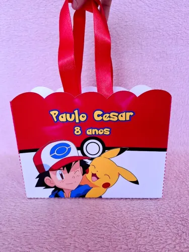 Sacolinha 21x15 cm lembrancinha de aniversário  Pokemon