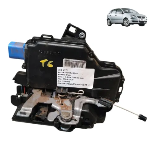 Fechadura Porta Traseira Esquerda Vw Polo 2007 2008 2009 10