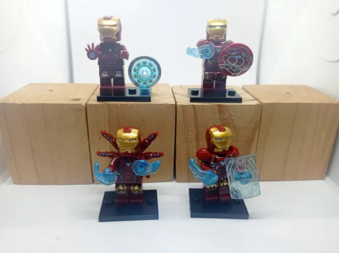 Bloco de montar lego homem de ferro kit 04 bonecos geek anime Marvel