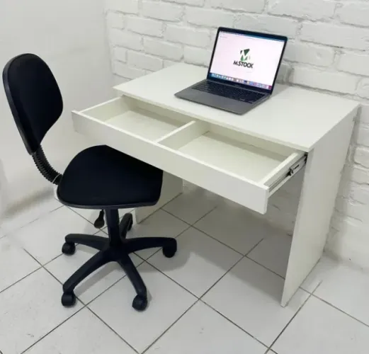 mesa escrivaninha para estudante maquiagem 0,85 x 0,45m com gavetão
