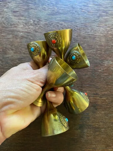 Conjunto de mini cálices decorativos