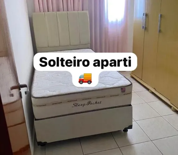 Cama box solteiro colchão e base