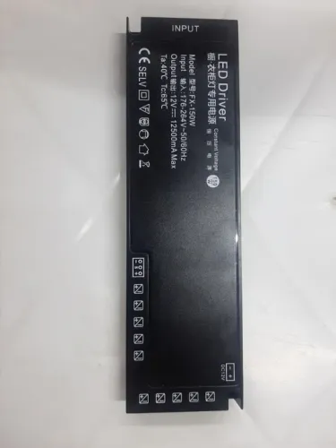 FONTE LED DRIVER 150W,IMPUT 176-264V-50/60HZ,OUTPUT12V-12500MA MAX