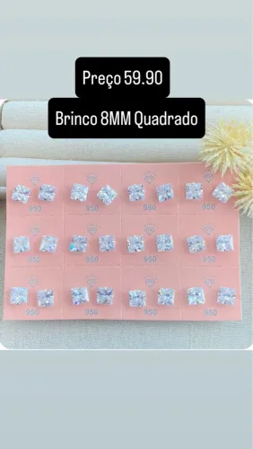 Brinco 8MM Quadrado - Preço Imperdível!