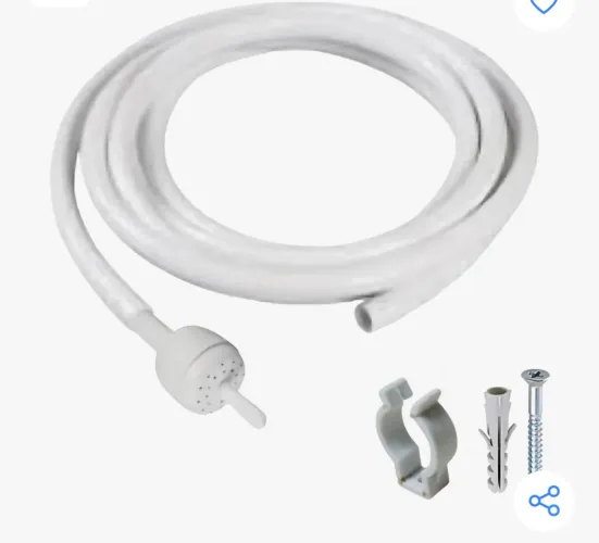 Mangueira Para Chuveiro 2m Flexivel Com Chuveirinho Padrao Cor Branco Liso Ki