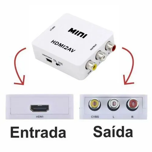 Conversor Mini HDMI2AV - HDMI para RCA
