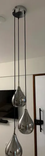     Lustre Triplo 3 Pendentes em Vidro