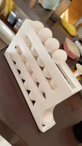 Porta Ovos 4 Andares Rolante em Plástico para Geladeira Organizador 24 a 30 Ovos