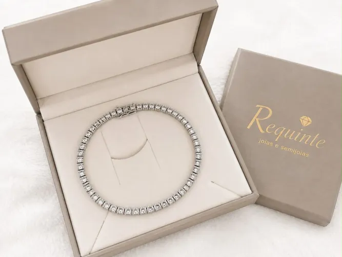 PULSEIRA PRATA 925 RIVIERA ZIRCÔNIA 18cm valor 794 Cód 80097