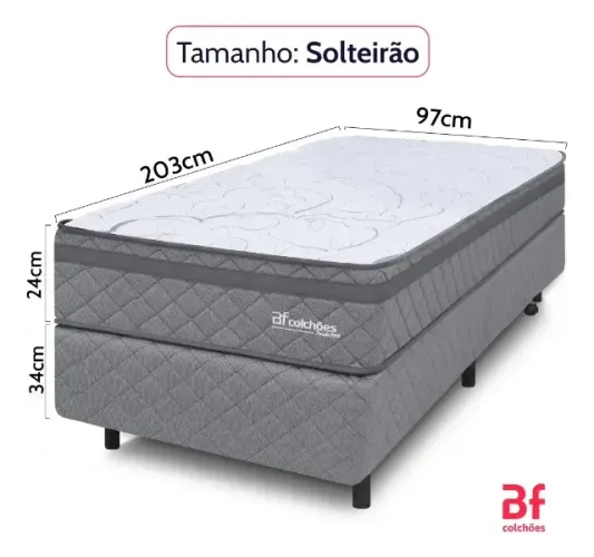 Cama Box Colchão Solteirão (Viúva)