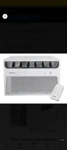 Ar condicionado 10.000 BTUs hisense. 