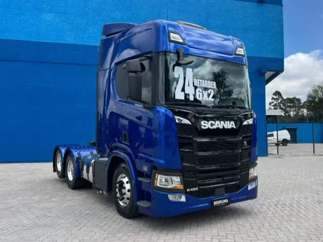 Caminhão Scania R 450 Plus 6x2 ano 2024 Azul Freio Retarder 