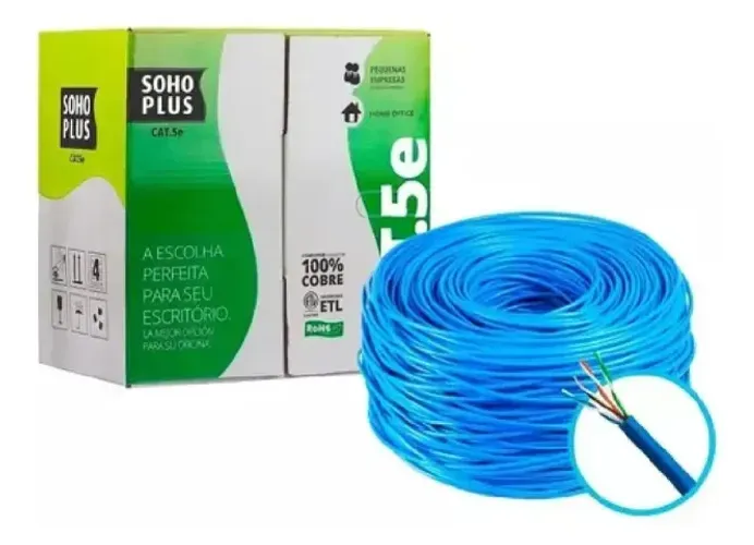 Cabo De Rede Multilan Furukawa Cat6, 24awgx4p 305m Azul