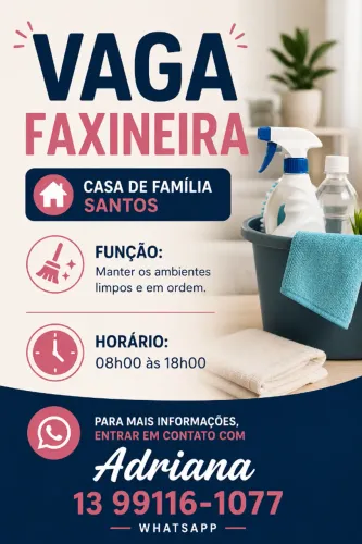 Faxineira para casa de família