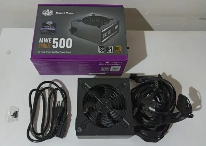Fonte Cooler Master MWE 500W PFC Ativo 80 Plus Bronze Bivolt