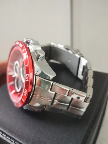 CASIO EDIFICE AÇO INOX ZERO ANALÓGICO E DIGITAL.