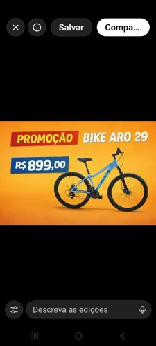 Bike Aro 29 Novs R$ 899.00