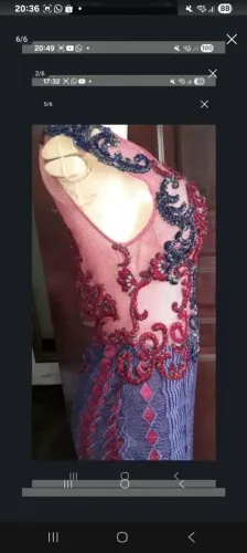 Lindo vestido bordado com renda.