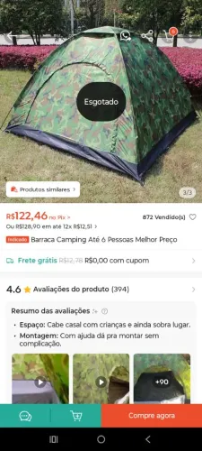 Barraca de Camping 4L