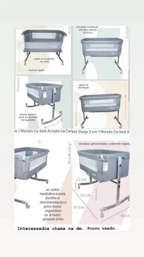 Berço Moisés que acopla na cama