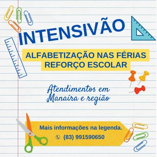 Plantão de alfabetização e reforço escolar nas férias (em domicílio)