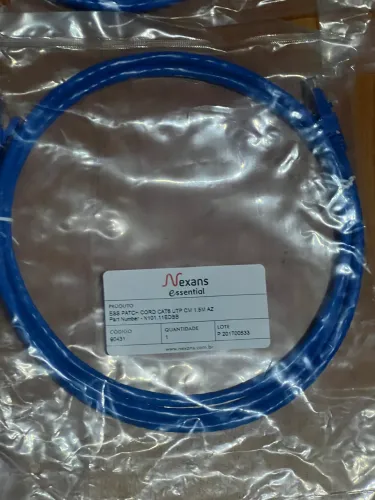 33 unidades PATCH CORD CAT6 UTP CM 1,5M - AZ cabo de rede da Nexans essential 