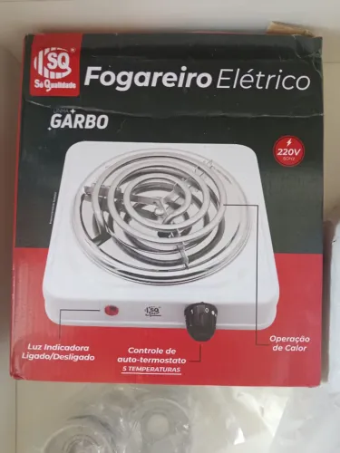 Compartilhar: Fogareiro Elétrico de 1 Boca Só Linha Garbo Potência 1000W Portátil