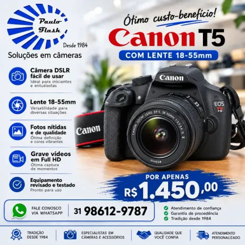 Canon T5 com 4 mil cliques SUPER NOVA