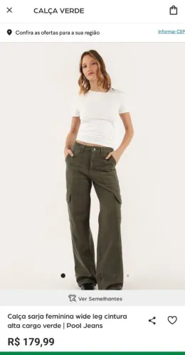 Calça verde Wide Leg