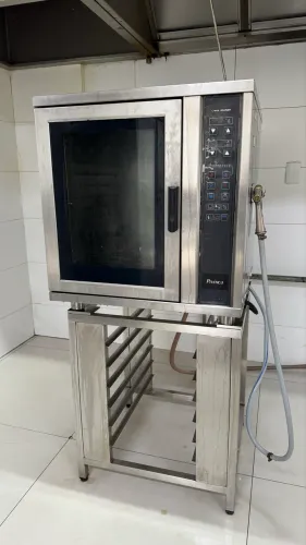 Forno combinado + base em inox + 10 bandeiras em inox