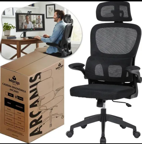 Cadeira Ergonômica NR17 Premium | Apoio Lombar | Conforto para Home Office e Gamer