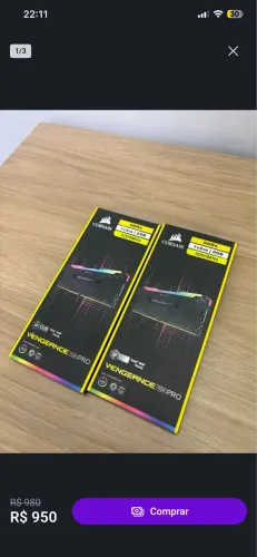 Memória ram corsair 2x8 rgb