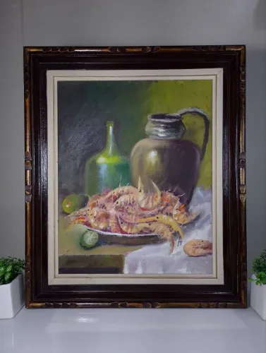 Óleo sobre Tela Camarões - assinado pelo artista.