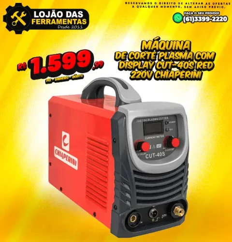 Máquina de Corte Plasma Com Display CUT-40S Red 220v Chiaperini