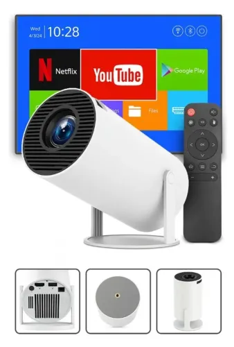 Mini Projetor HY300 Full HD Wi-Fi Bluetooth Android + Controle - Branco