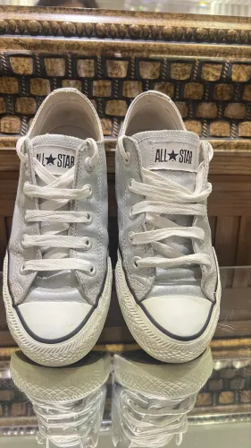 Converse All Star Couro Metalizado Prata - Tam. 33 (Edição Diferenciada) 