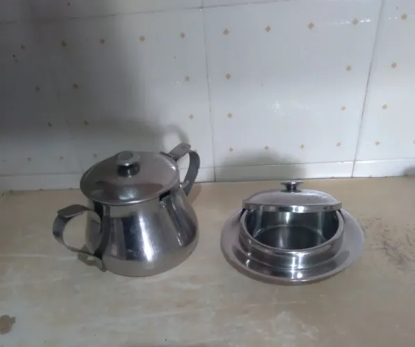 Açucareiro e manteigueira inox