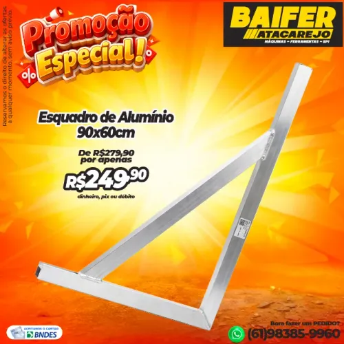 Esquadro de Alumínio 90x60cm
