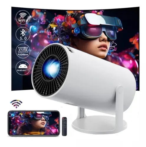 Projetor HY300 Smart Portátil HD Suporte 4k Android 11 Wi-fi Bluetooth Cinema em Casa