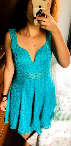 Vestido de festa verde tiffany