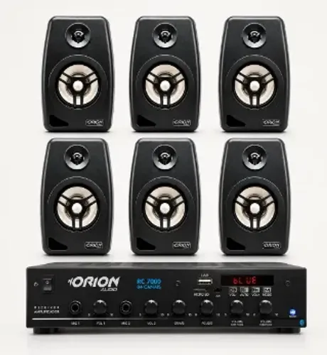 Kit de som ambiente com bluetooth com 06 caixas de parede