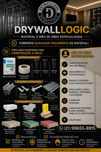Drywall material e mão de obra 