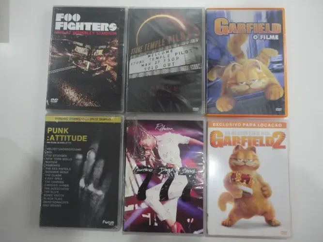 Lote DVD Foo Fighters Rihanna Garfield e outros