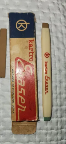 apagador de finalidade dupla da marca Kartro antigo, retro coleção