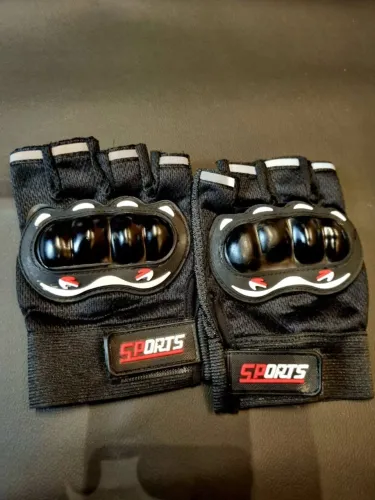 Luvas de motociclismo antiderrapantes, meio dedo, luvas esportivas anti-queda