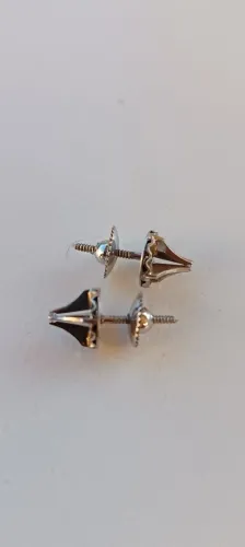 BRINCOS DE PALÁDIO COM BRILHANTES (DIAMANTES)